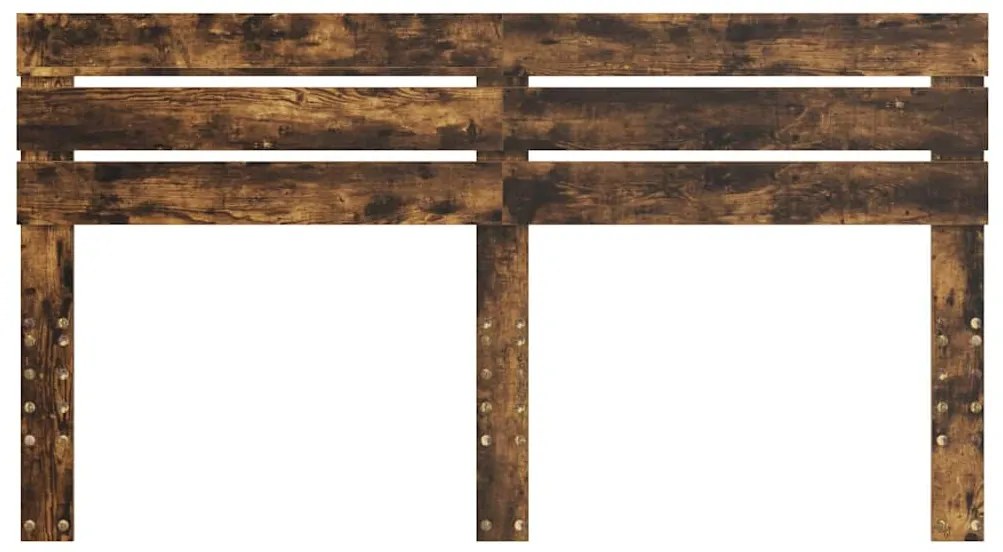 vidaXL Κεφαλάρι με κεφαλάρι Καπνιστό Δρύς 180 cm Επεξεργασμένο ξύλο