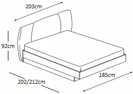 Κρεβάτι ξύλινο με δερμάτινη/ύφασμα EVROS 180x190 DIOMMI 45-162