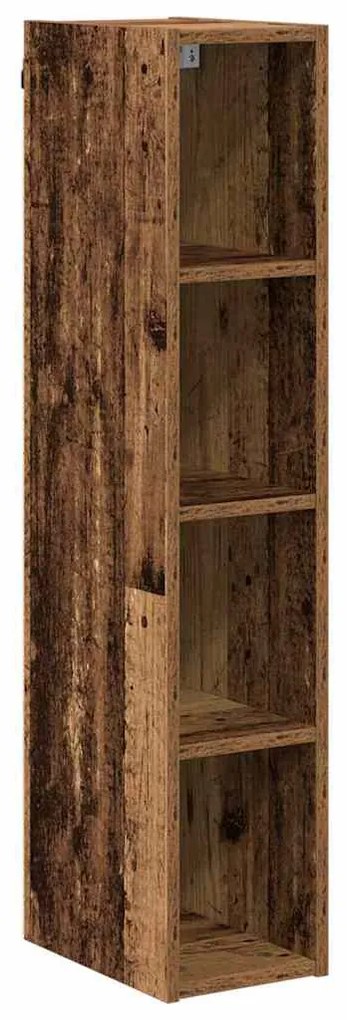vidaXL Κρεμαστό ντουλάπι με αποθήκευση Παλιό ξύλο 20 x 29,5 x 100 εκ.