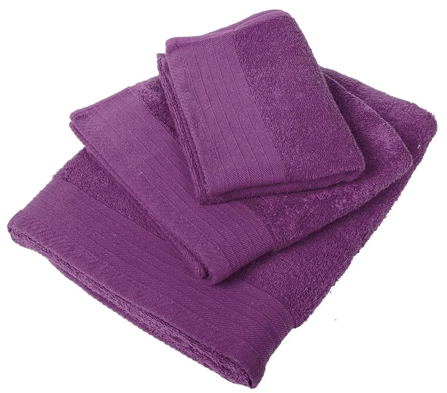 Πετσέτα Πενιέ Dark Purple DimCol Προσώπου 50x100cm 100% Cotton