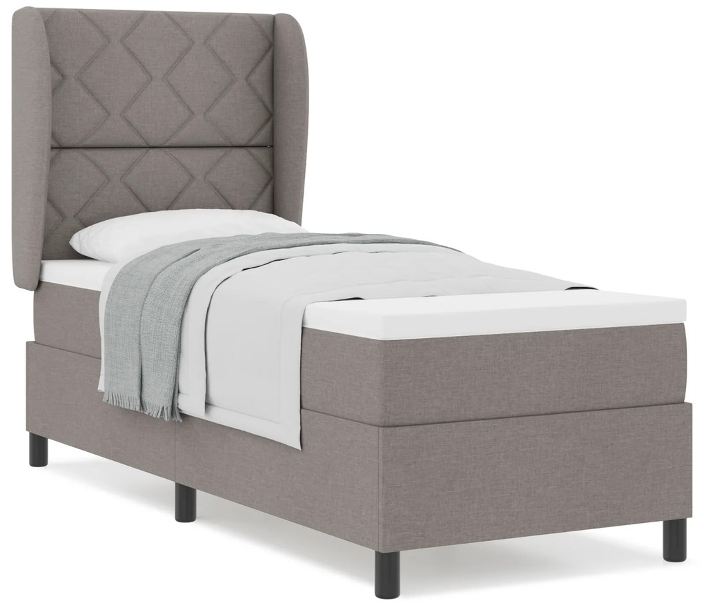 vidaXL κρεβάτι box spring με στρώμα σε ταμπά 80x200 εκ. ύφασμα
