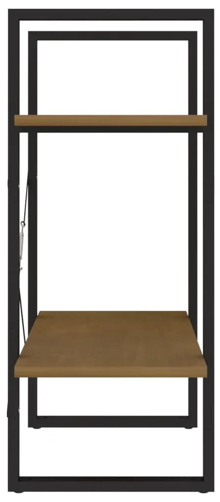 vidaXL Βιβλιοθήκη με 2 Ράφια Καφέ Μελί 60x30x70 εκ. Μασίφ Ξύλο Πεύκου