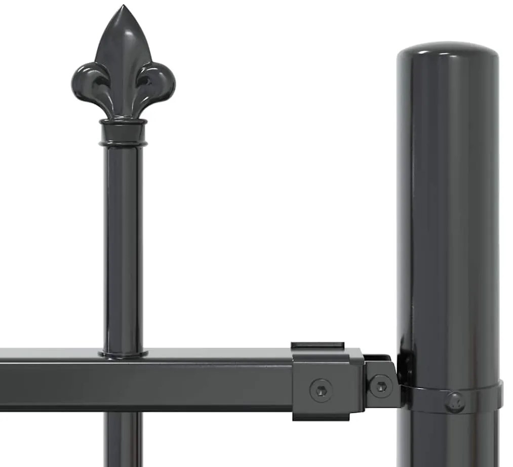 vidaXL Φράχτης Κήπου Γκρι 115 cm Ατσάλι με Επικάλυψη Πούδρας