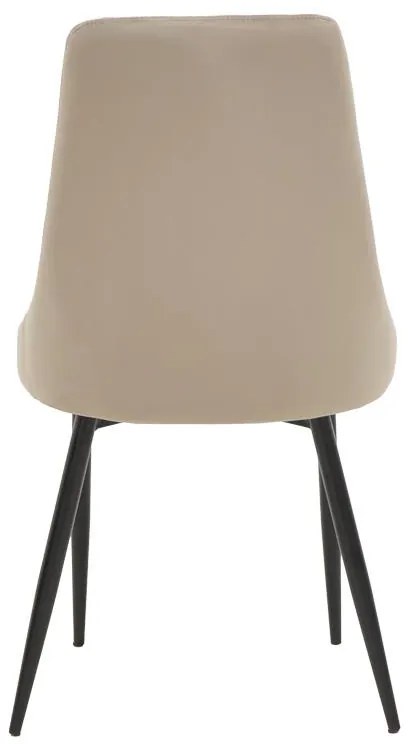 Καρέκλα Azori γκρι-μπεζ βελούδο-πόδι μαύρο μέταλλο 49x55x85εκ 2αδα 49x55x85 εκ.