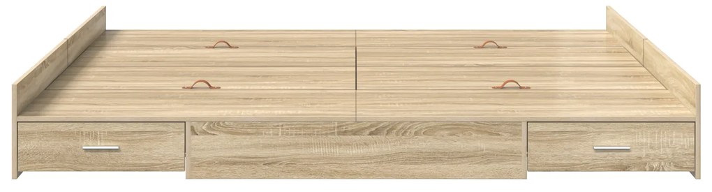 vidaXL Κρεβάτι με αποθηκευτικό χώρο Sonoma Δρυς 200 x 200 cm