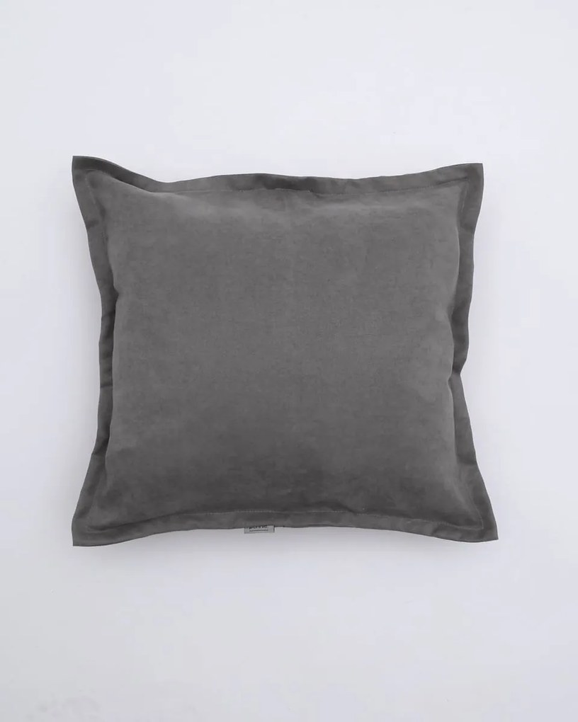 Βελούδινη Διακοσμητική Μαξιλαροθήκη Velvet Suede 52x52 2cm Ανθρακί