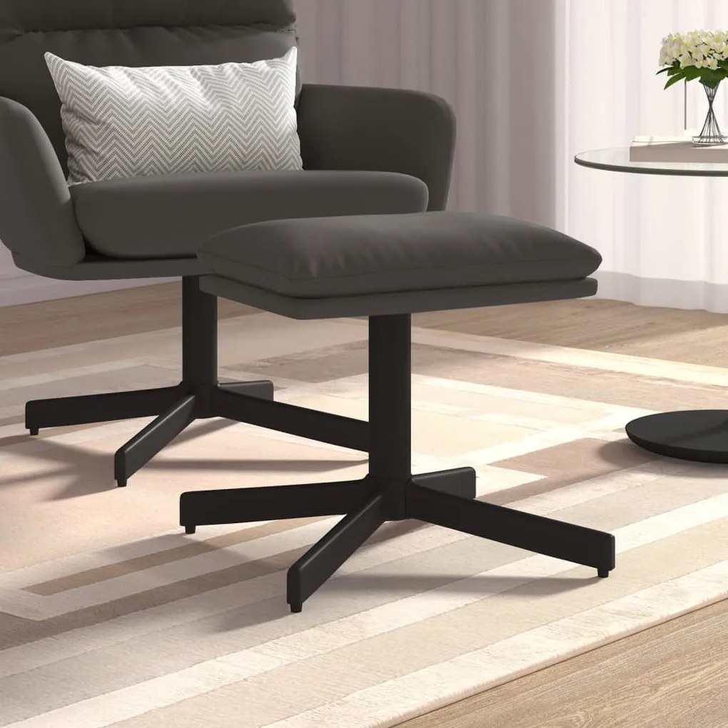 vidaXL Υποπόδιο Σκούρο Γκρι 60x60x36 εκ. Βελούδινο