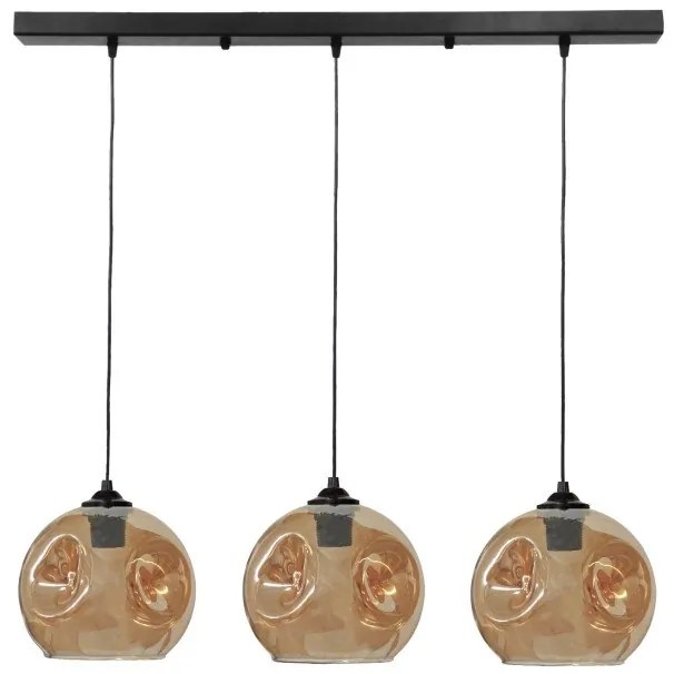 Κρεμαστό Φωτιστικό Οροφής 3xE27 Γυαλί Pop Heronia Lighting-02-0397-Μελί 02-0397