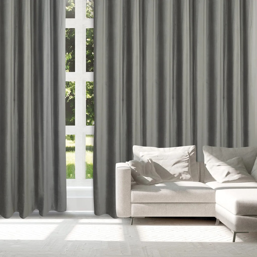 Κουρτίνα Υψηλής Σκίασης Με Τρουκς Polyester 140x270εκ. Curtain Line 2230 Γκρι Das Home