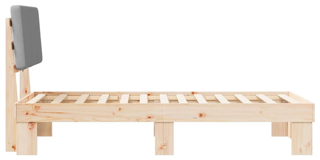 vidaXL Σκελετός Κρεβατιού με Επενδεδυμένο Κεφαλάρι Ανοιχτό γκρι