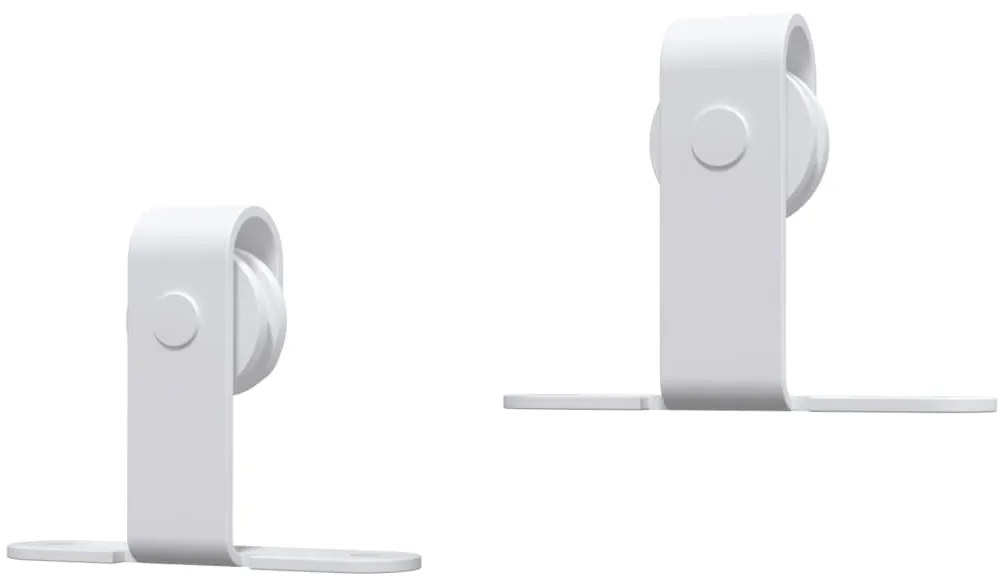 vidaXL Μηχανισμός Συρόμενης Πόρτας Μίνι Λευκή 200 εκ. Ανθρακοχάλυβας