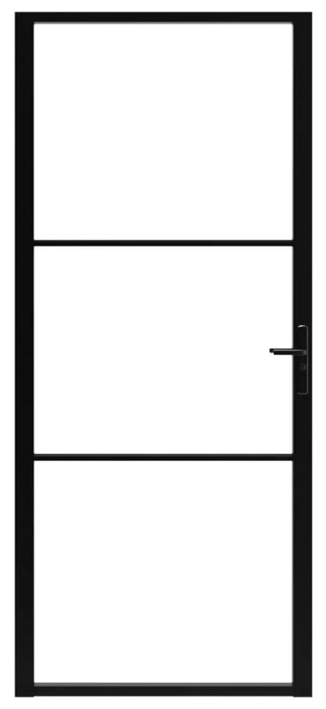vidaXL Πόρτα Εσωτερική Μαύρη 102,5x201,5 εκ. από Γυαλί ESG / Αλουμίνιο