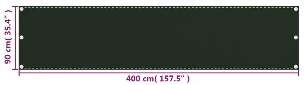 Διαχωριστικό Βεράντας Σκούρο Πράσινο 90 x 400 εκ. από HDPE - Πράσινο