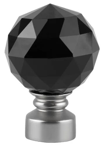 Κουρτινόβεργα διπλή οδοντωτή Cristal Noir 25/19 – με στήριξη στην οροφή – χρώμιο ματ - 400 cm