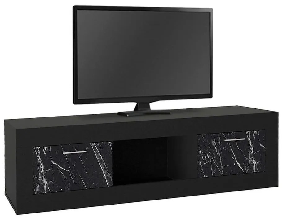 Έπιπλο Τηλεόρασης Davin 0242779 180x40x47cm Black - Black Marble Effect