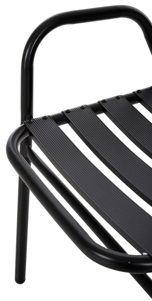 Καρέκλα PRELUDE C5970.03 με Μεταλλικό Σκελετό και Κάθισμα Αλουμινίου Μαύρη 54x56x79Υεκ 54x56x79 εκ.