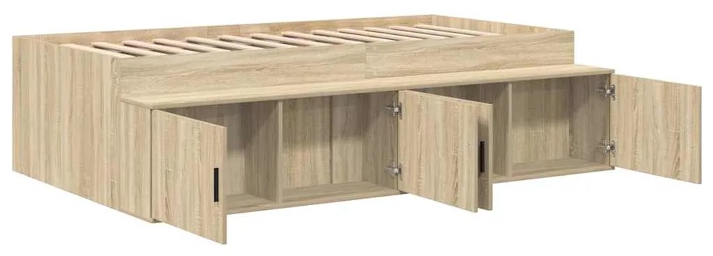 vidaXL Κρεβάτι με αποθηκευτικό χώρο Sonoma Δρυς 90 x 200 cm