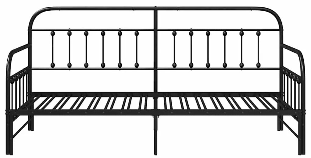 vidaXL Σκελετός κρεβατιού ημέρας Μαύρο 90 x 200 cm
