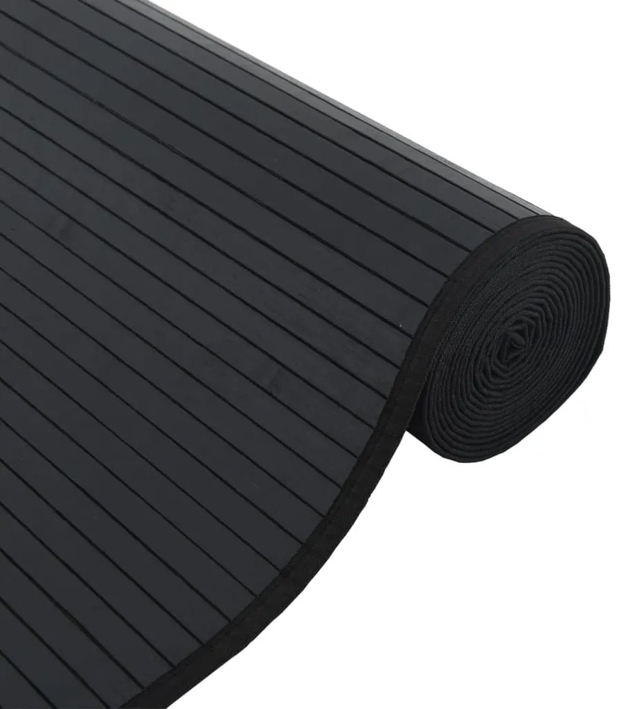 vidaXL Χαλί Ορθογώνιο Μαύρο 100 x 200 εκ. Μπαμπού