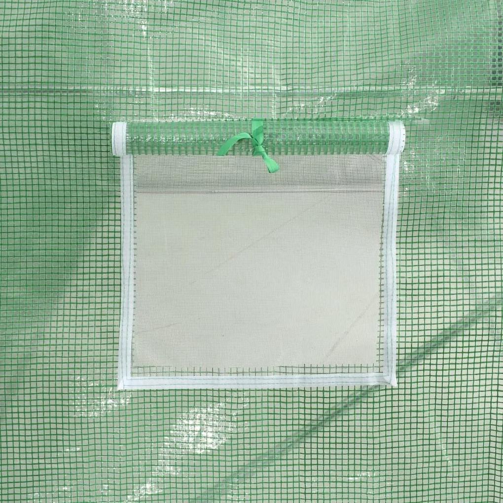 Θερμοκήπιο Πράσινο 48 μ² 12 x 4 x 2 μ. με Ατσάλινο Πλαίσιο - Πράσινο