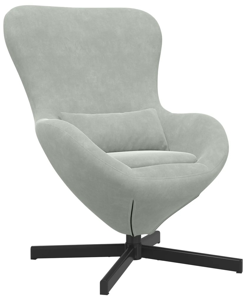 vidaXL Πολυθρόνα Αυγού Light Grey Velvet