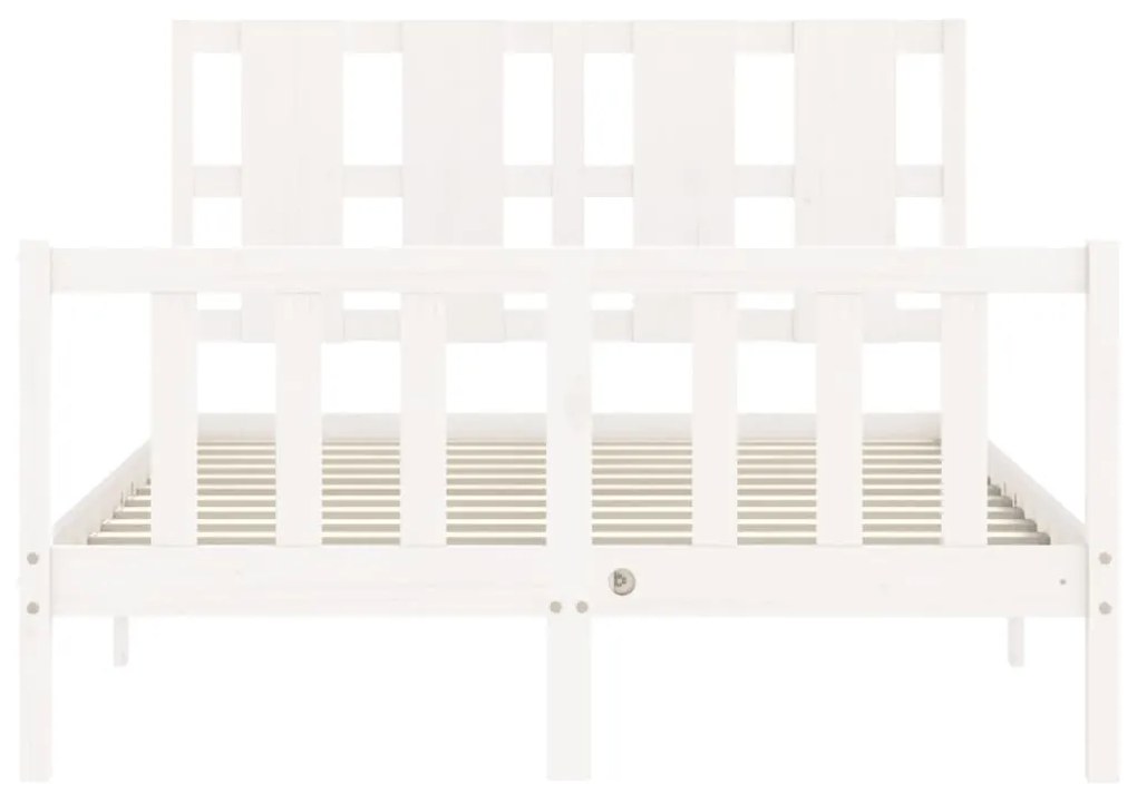 Σκελετός Κρεβ. Χωρίς Στρώμα Λευκό 140x190 εκ Μασίφ Πεύκο 3192212