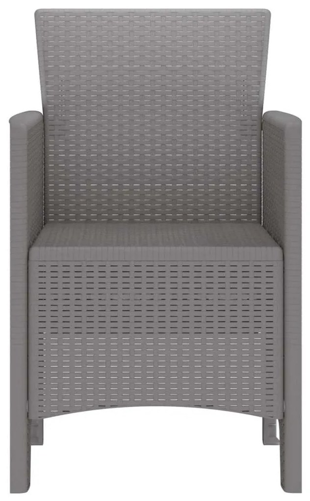 vidaXL Καρέκλα Κήπου 4 pcs Ανοιχτό γκρι 53 x 49 x 85 εκ. PP