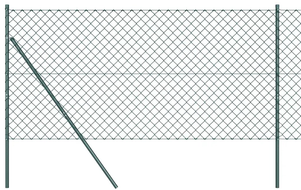 vidaXL Φράχτης από αλυσίδα με στήλες Πράσινο 1.4 x 25 m Ατσάλι