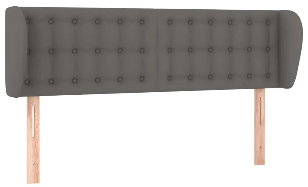 vidaXL Κεφαλάρι με Πτερύγια Γκρι 147x23x78/88 εκ. Συνθετικό Δέρμα