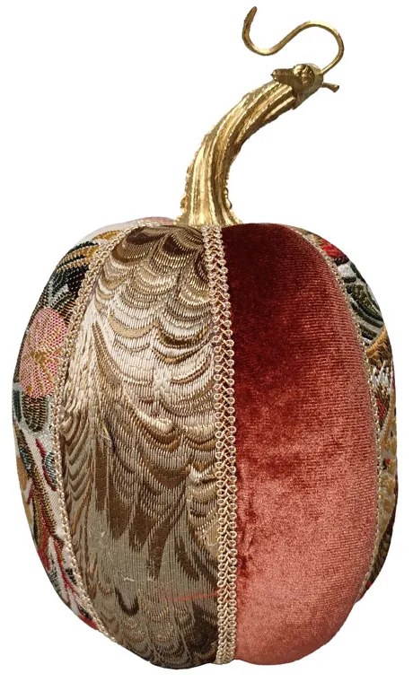 XMAS PUMPKIN BROCADE L ΚΟΛΟΚΥΘΑ FOAM ΥΦΑΣΜΑ ΠΟΛΥΧΡΩΜΟ 11x11xH18cm