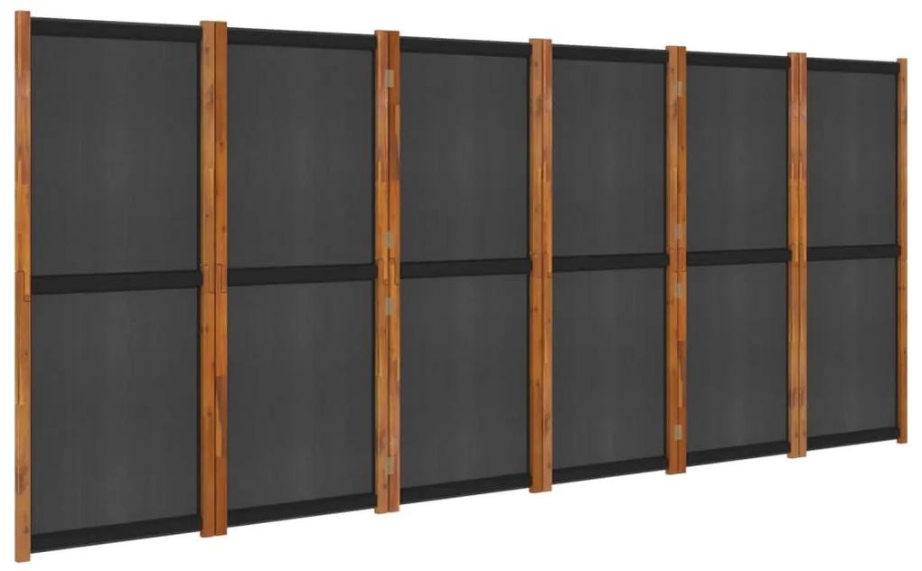 Διαχωριστικό Δωματίου με 6 Πάνελ Μαύρο 420 x 180 εκ. - Μαύρο