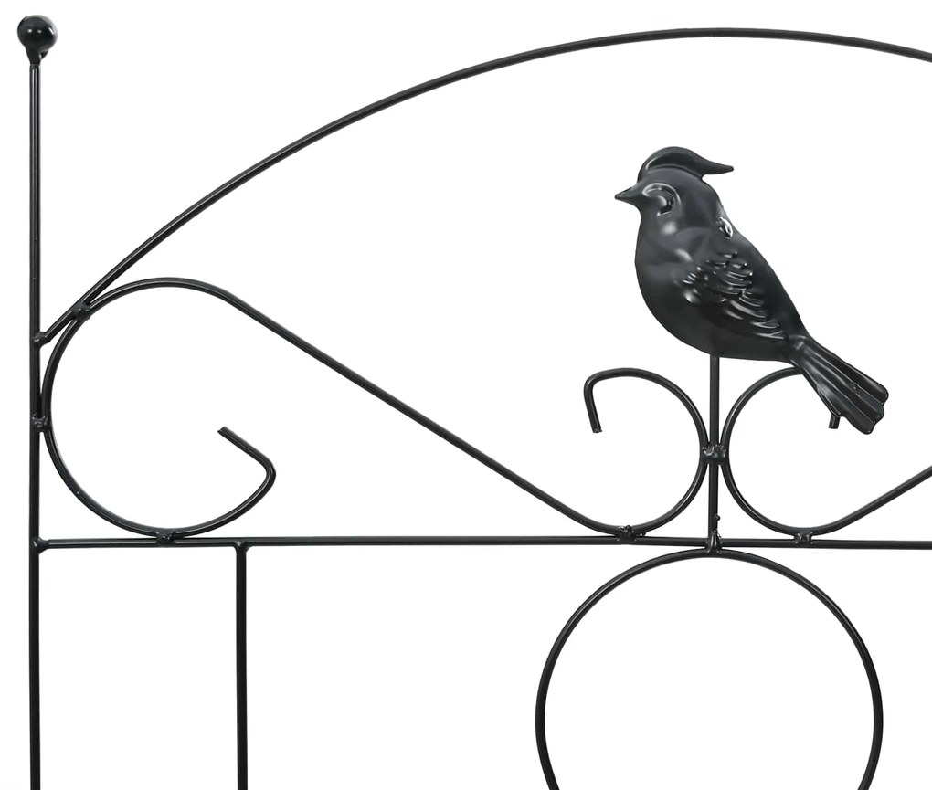 vidaXL Φράχτης Κήπου 3 pcs Μαύρο 112 x 40 εκ Ατσάλι