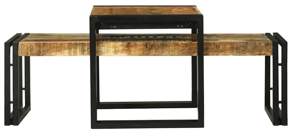 vidaXL Τραπεζάκι σαλονιού 2 pcs Καφέ Στερεό ξύλο μάνγκο