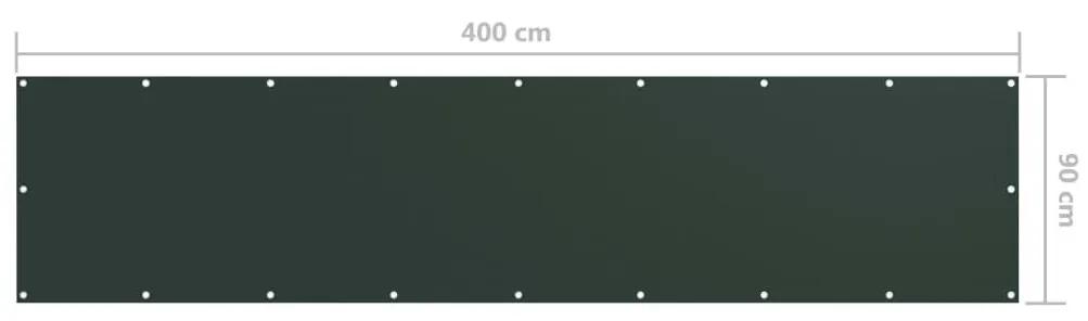 Διαχωριστικό Βεράντας Σκούρο Πράσινο 90x400 εκ. Ύφασμα Oxford - Πράσινο