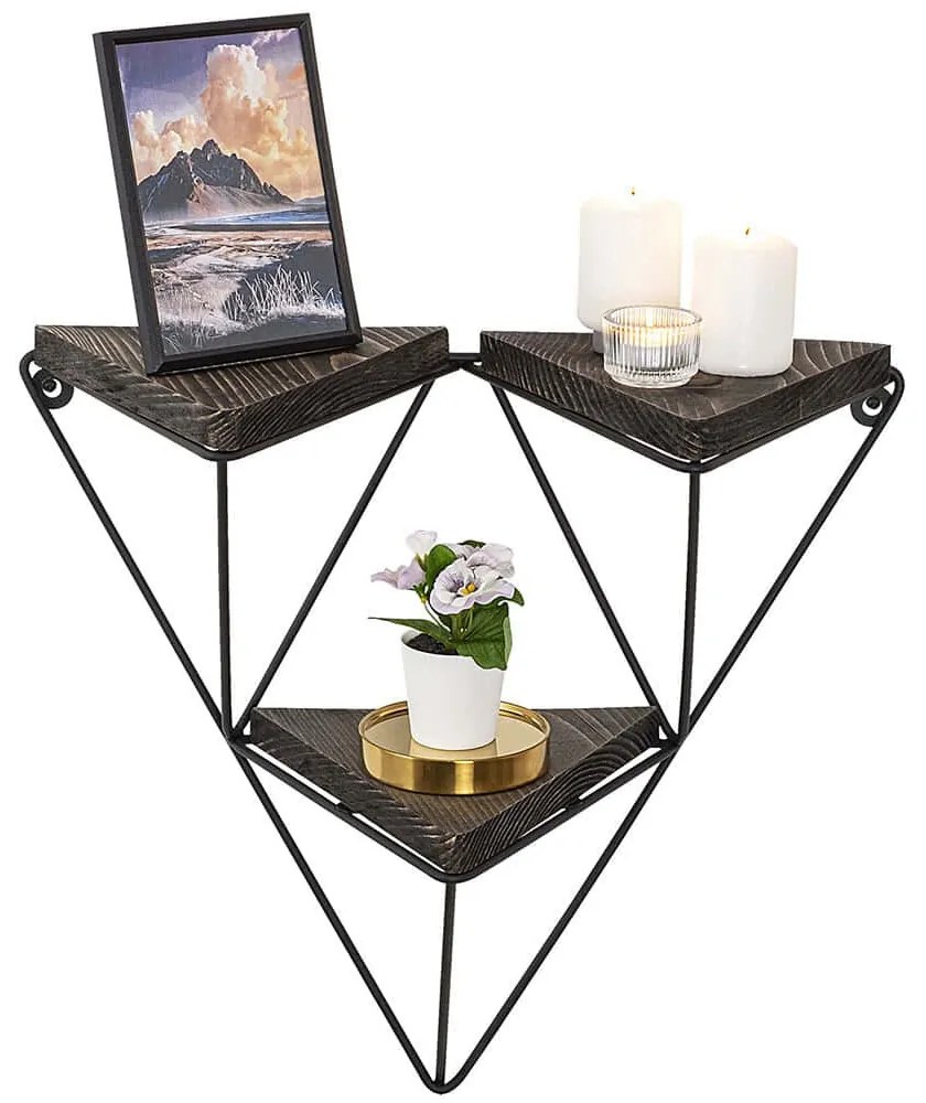 Ραφιέρα Τοίχου Freesia 491CRT1126 57x15x45cm Walnut-Black