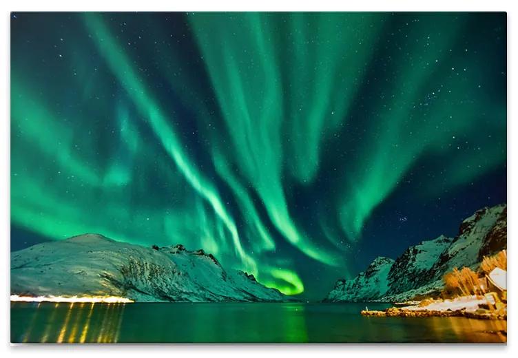 Πίνακας σε καμβά "Aurora Borealis" Megapap ψηφιακής εκτύπωσης 100x70x3εκ.