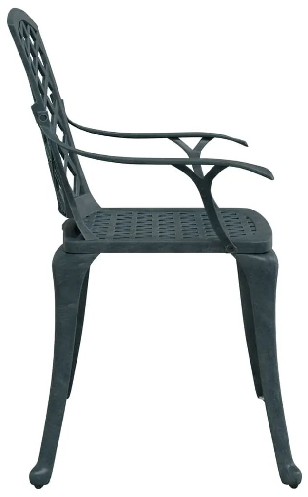 vidaXL Καρέκλες Κήπου 2 Τεμ. Πράσινες από Χυτό Αλουμίνιο