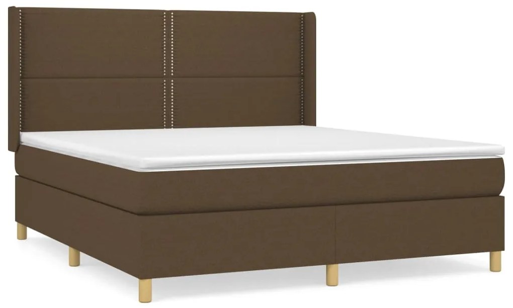 ΚΡΕΒΑΤΙ BOXSPRING ΜΕ ΣΤΡΩΜΑ ΣΚΟΥΡΟ ΚΑΦΕ 160X200 ΕΚ ΥΦΑΣΜΑΤΙΝΟ 3131924