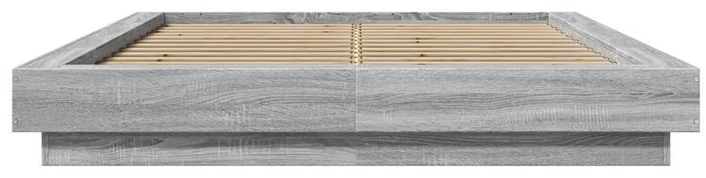 vidaXL Πλαίσιο Κρεβατιού Γκρι Sonoma 135x190 εκ. Επεξεργασμένο Ξύλο
