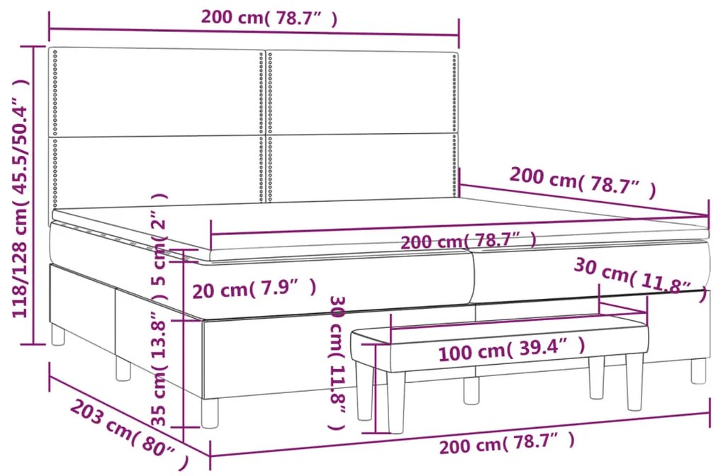 ΚΡΕΒΑΤΙ BOXSPRING ΜΕ ΣΤΡΩΜΑ ΣΚΟΥΡΟ ΓΚΡΙ 200X200 ΕΚ. ΒΕΛΟΥΔΙΝΟ 3137804