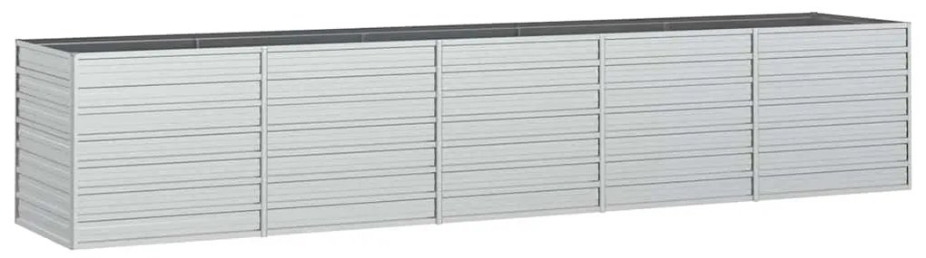 vidaXL Ζαρντινιέρα Υπερυψωμένη Ασημί 400x80x77 εκ. Γαλβανισμ. Χάλυβας