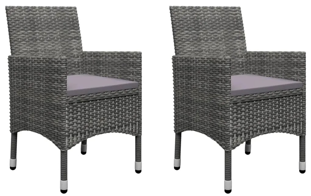 vidaXL Σετ Τραπεζαρίας Κήπου 3 Τεμαχίων Γκρι