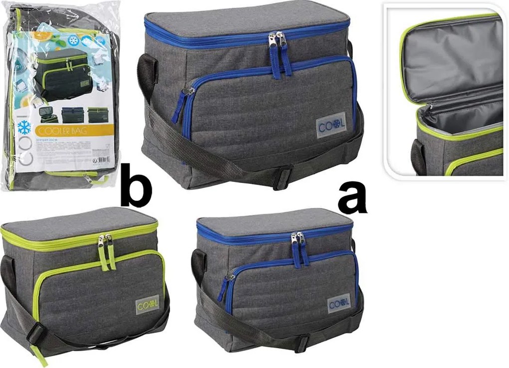 Cool - Ισοθερμική Τσάντα 31x15.5x h23cm - 12 lt - 466998b - GREY/YELLOW