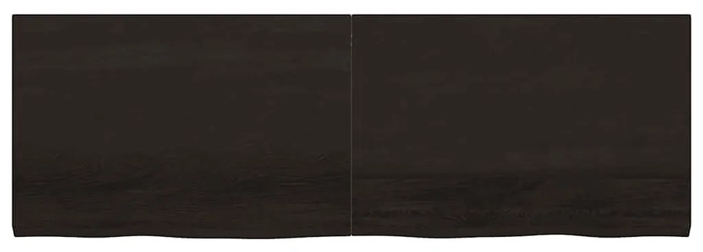 vidaXL Ράφι Τοίχου Σκούρο Καφέ 180x60x(2-4) εκ. Επεξ. Μασίφ Ξύλο Δρυός