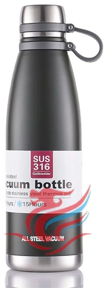 Μπουκάλι Θερμός με Ιμάντα Μεταφοράς 600ml JB-6063 Μαύρο