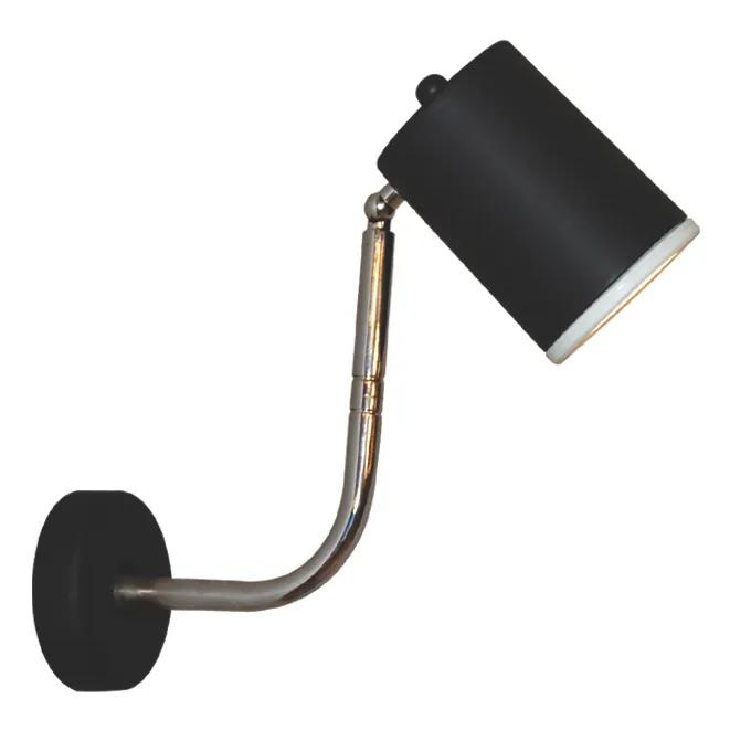 Φωτιστικό Τοίχου - Απλίκα HL-3552-1 MOLLY NICKEL &amp; BLACK WALL LAMP - Μέταλλο - 77-3950