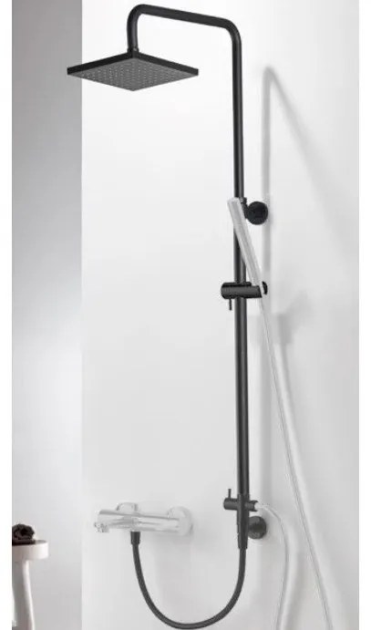 Eurorama Black Matt Τετράγωνη κεφαλή 20x20 και κολώνα 51400S-400