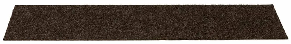 vidaXL Πατάκια Σκαλιών Αυτοκόλλητα 15 τεμ. Καφέ Ορθογώνια 76x20 εκ.