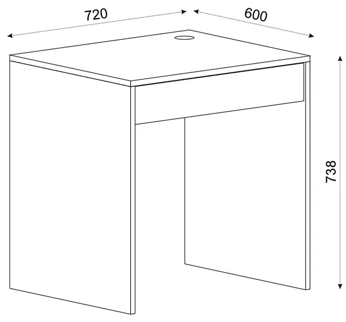 ΓΡΑΦΕΙΟ ΕΡΓΑΣΙΑΣ MIDA MEGAPAP ΧΡΩΜΑ ΛΕΥΚΟ 72X60X73,8ΕΚ.