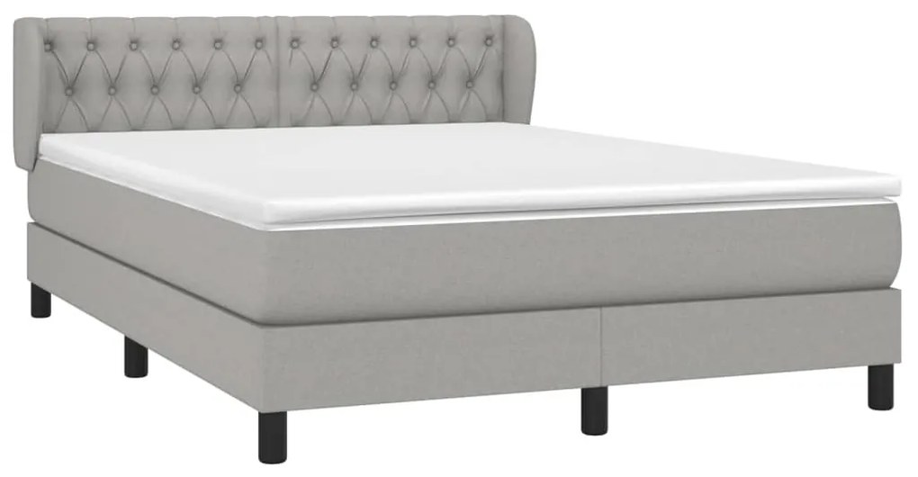 ΚΡΕΒΑΤΙ BOXSPRING ΜΕ ΣΤΡΩΜΑ ΑΝΟΙΧΤΟ ΓΚΡΙ 140X200 ΕΚ. ΥΦΑΣΜΑΤΙΝΟ 3126485